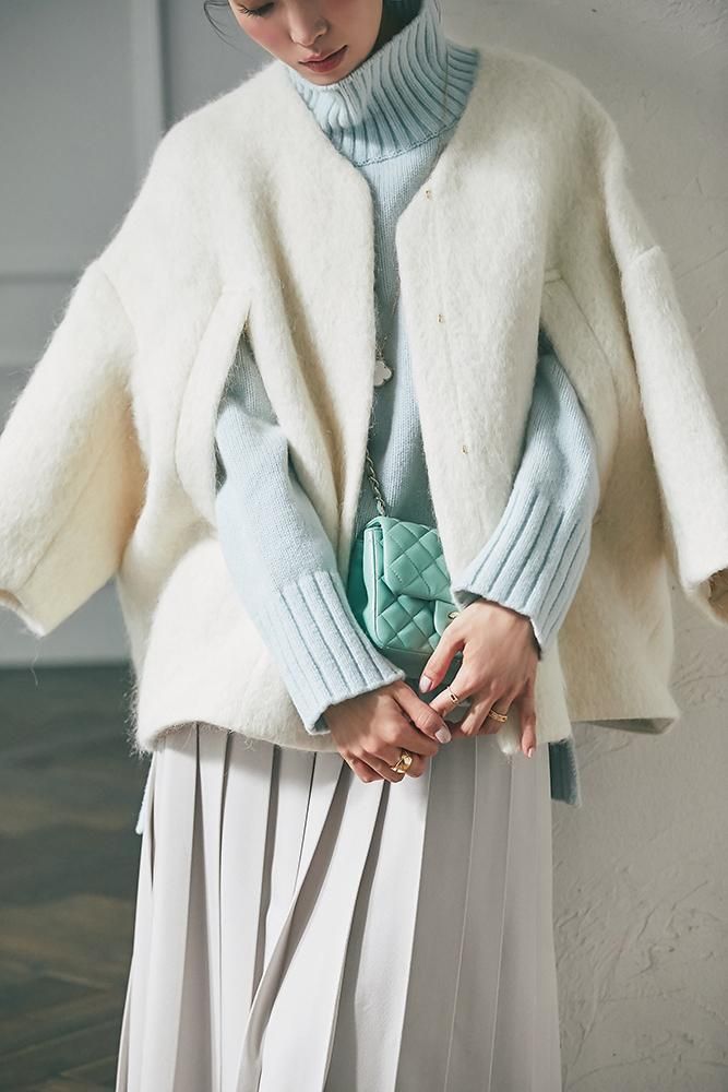 ベーシックタートルニットプルオーバー(ミント) - seventen