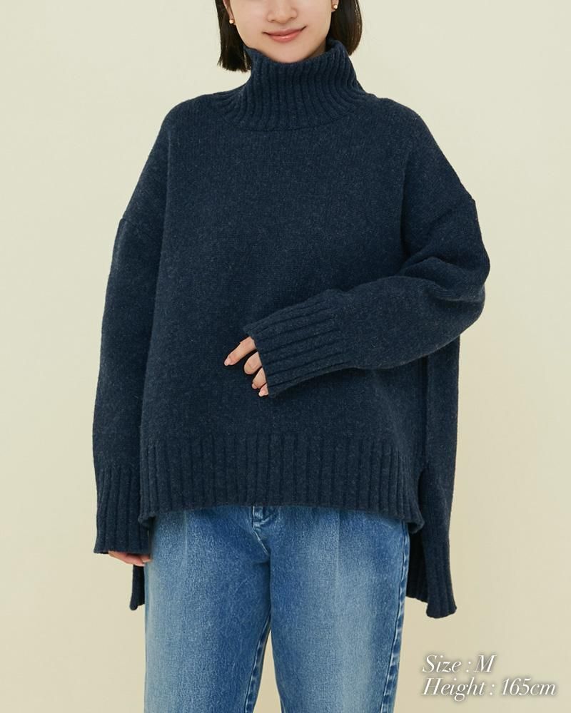 ベーシックタートルニットプルオーバー(ミント) - seventen