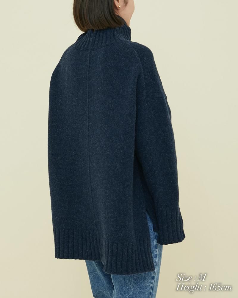 ベーシックタートルニットプルオーバー(ミント) - seventen