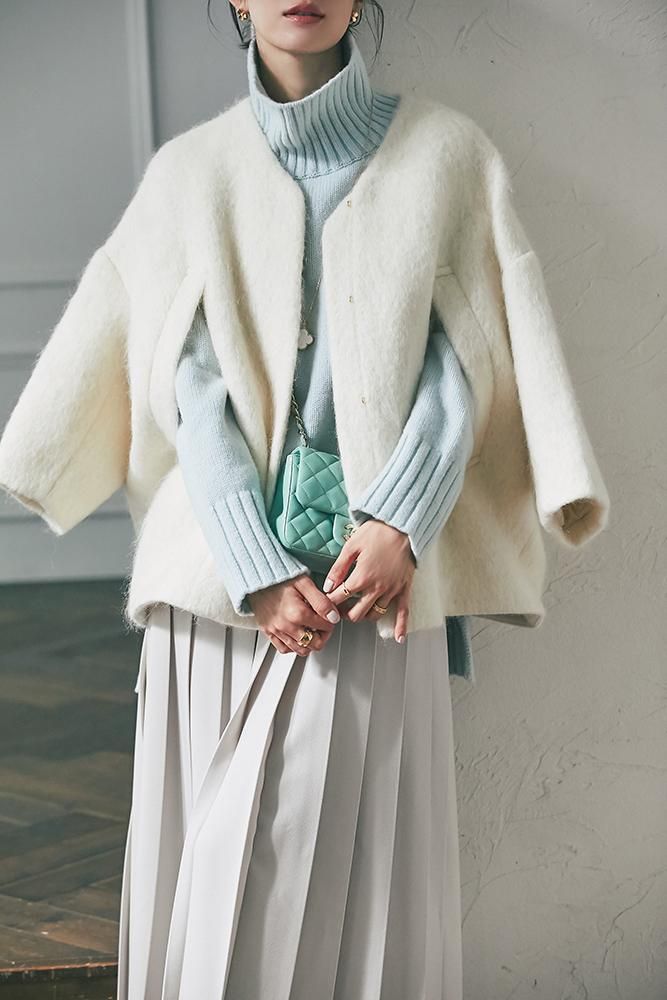 ベーシックタートルニットプルオーバー(ミント) - seventen