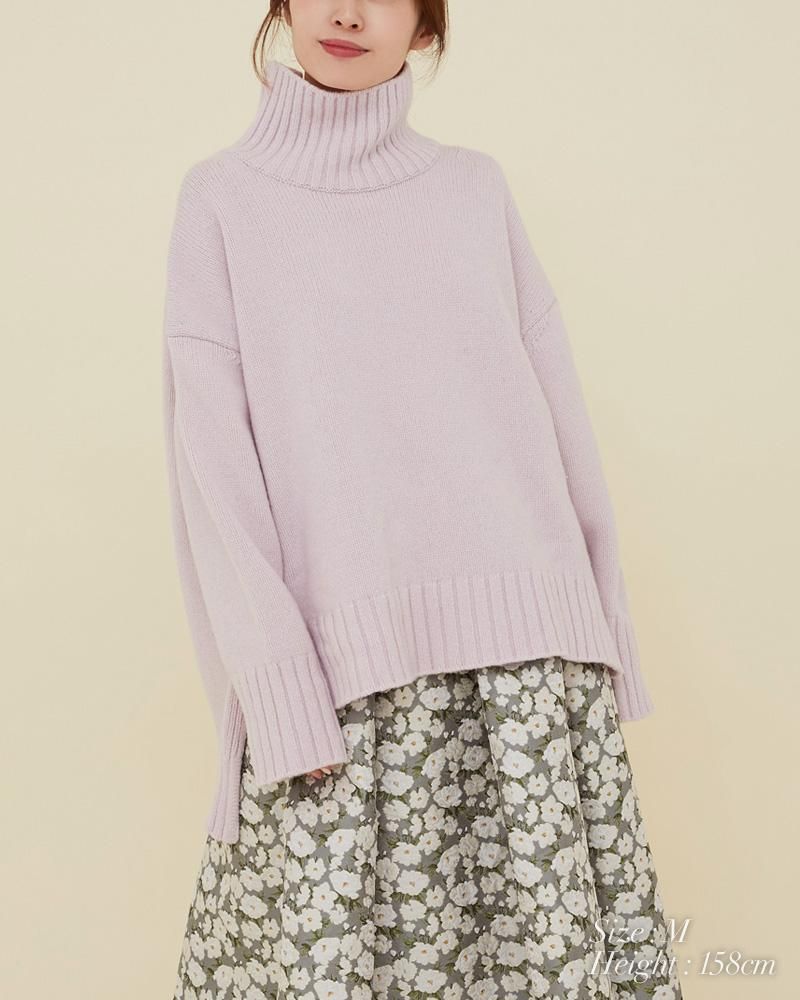 ベーシックタートルニットプルオーバー(ミント) - seventen