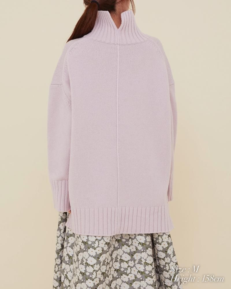 ベーシックタートルニットプルオーバー(ミント) - seventen