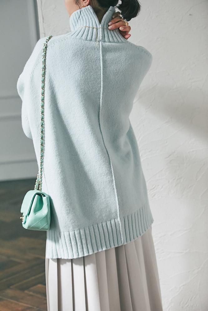 ベーシックタートルニットプルオーバー(ミント) - seventen