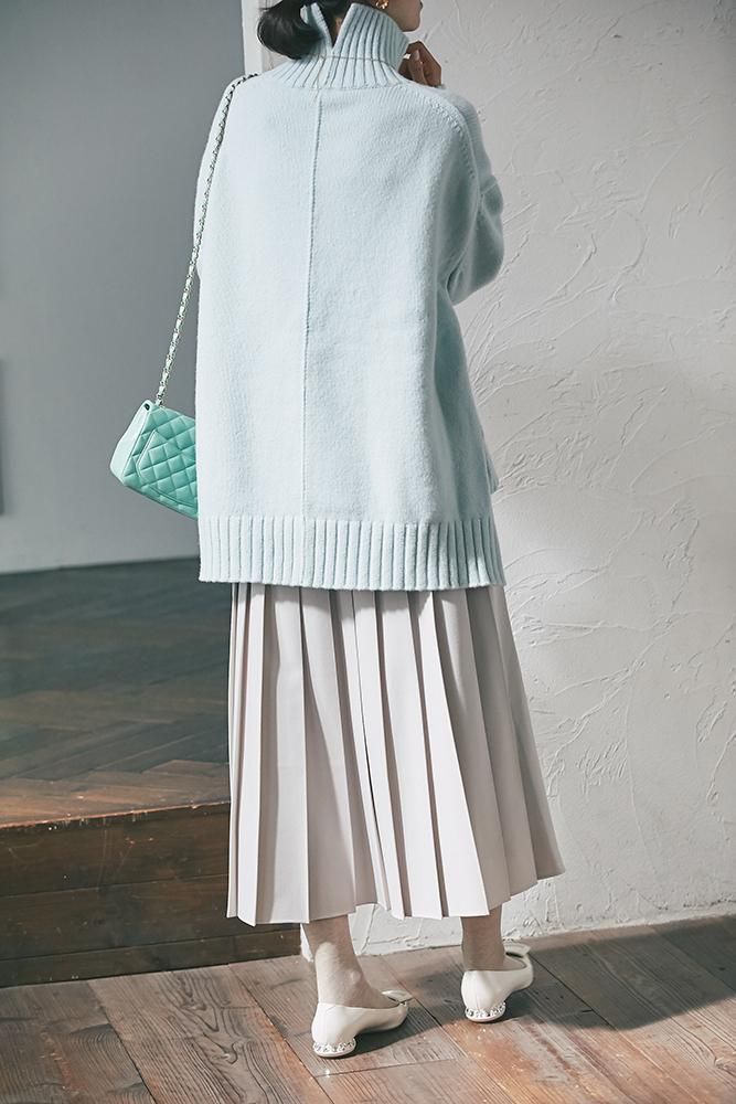 ベーシックタートルニットプルオーバー(ミント) - seventen