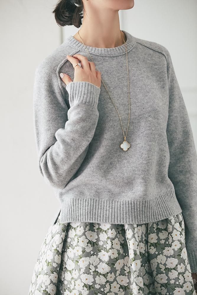 【美品】セブンテン SEVENTEN ♡ベーシッククルーネックニット 美品】セブンテン SEVENTEN ♡ベーシッククルーネックニット