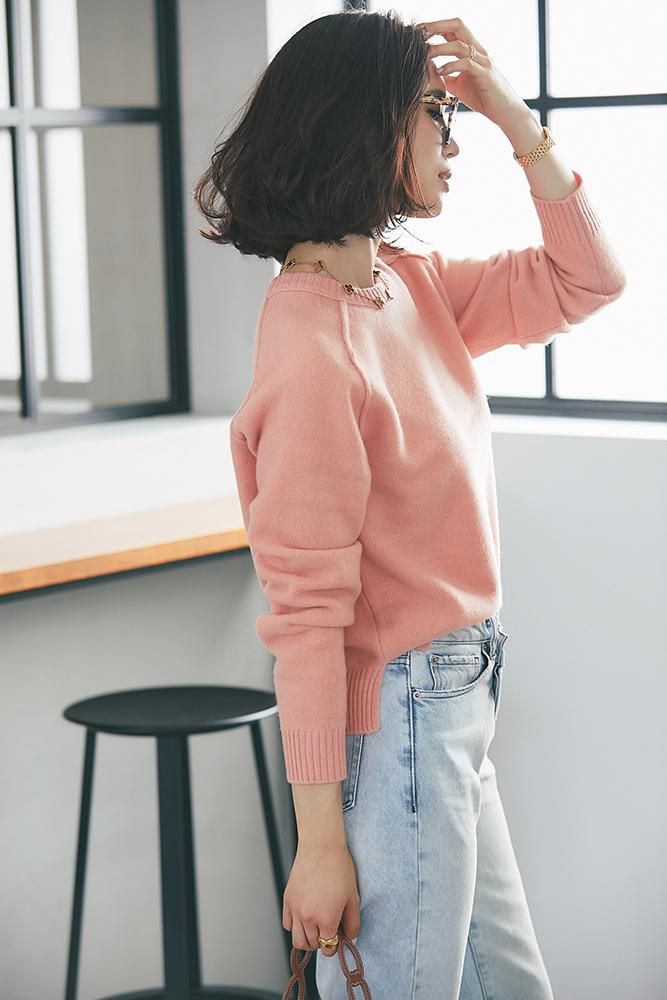 Coral様 C6576 タックスリーブニット 予約】ウールラクーン混デザインスリーブニット | ニット | NOELA