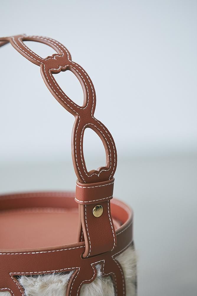 ファー バック FRAY I.D - リボンファーバッグ (GRY) ポリエステル / フェイクファー