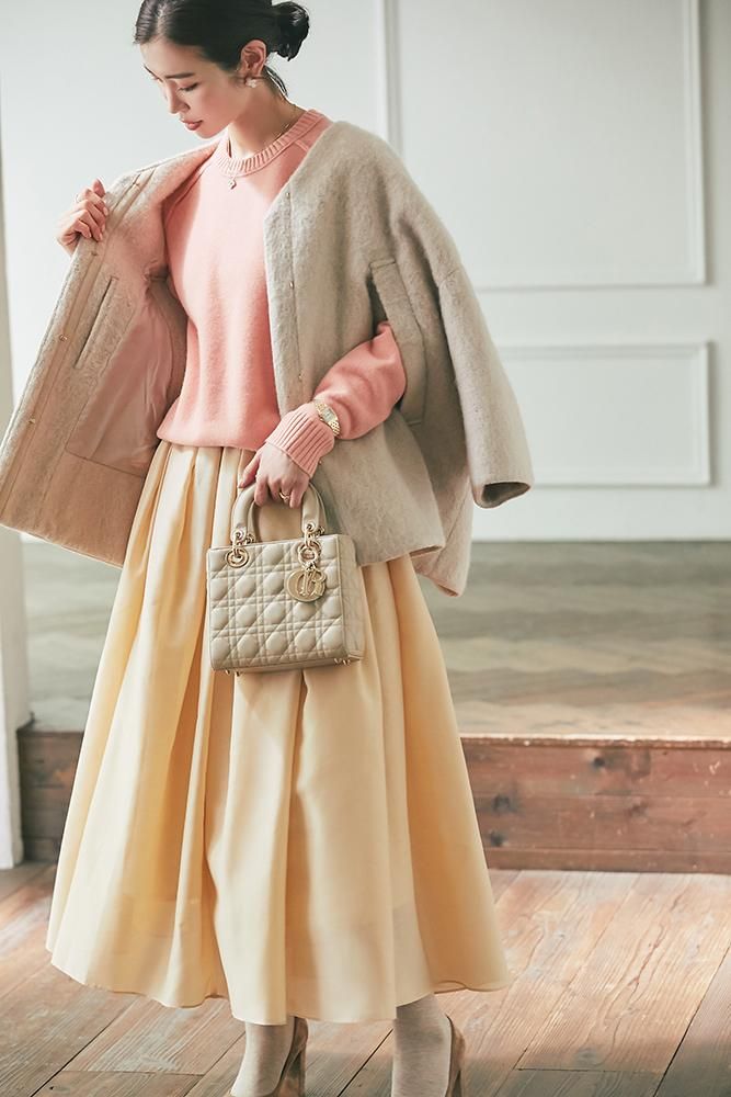 ミディアムコクーンシャギーコート(ベージュ) - seventen