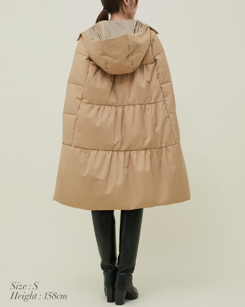 40％off】キルティングポンチョコート(ベージュ) - seventen