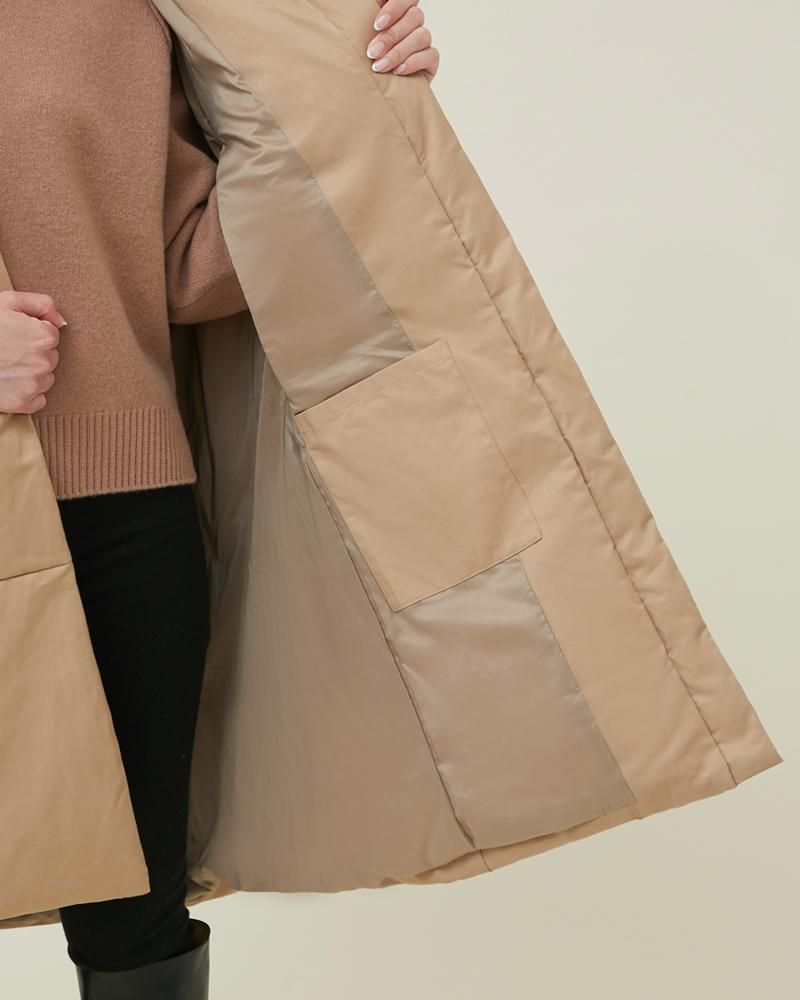 40％off】キルティングポンチョコート(ベージュ) - seventen