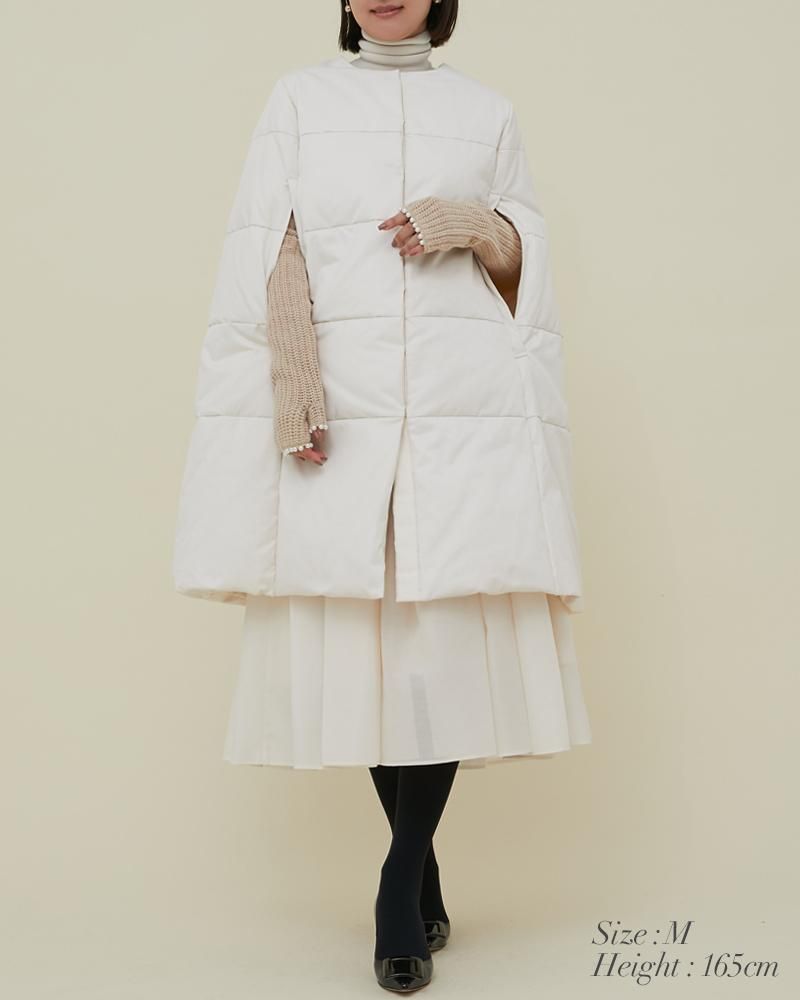 40％off】キルティングポンチョコート(ベージュ) - seventen