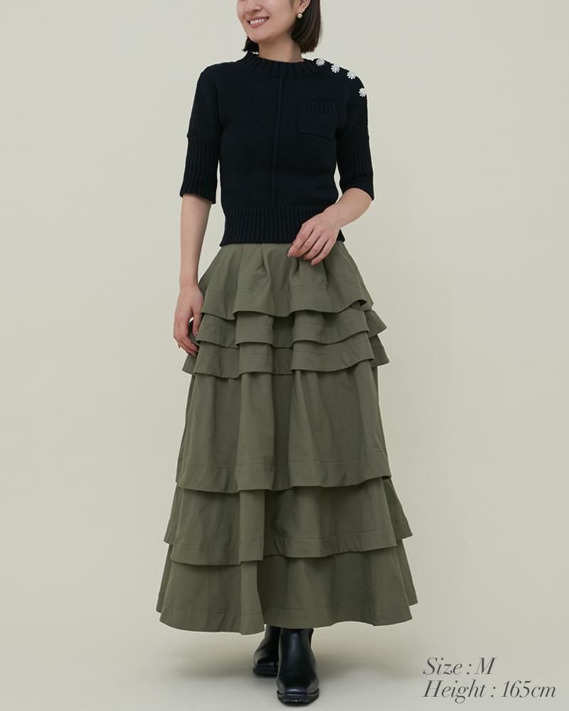 ラッフルティアードスカート(グレーチェック) - seventen