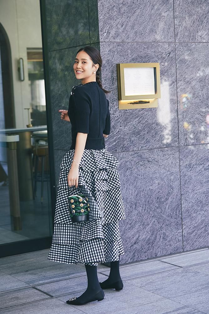 ラッフルティアードスカート(ギンガムチェック) - seventen