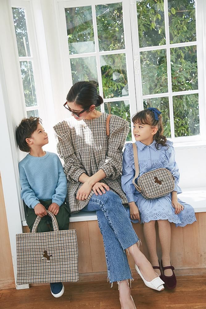 再入荷】ワンポイント刺繍レッスンバッグ(ベージュ) - seventen