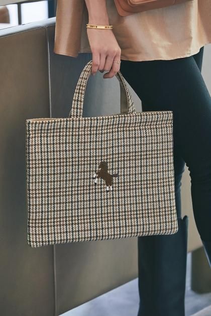 【再入荷】ワンポイント刺繍レッスンバッグ(ベージュ)
