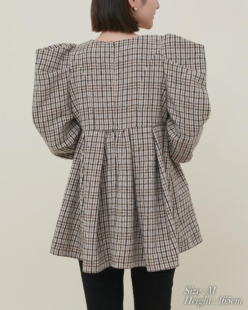 再入荷】チェックブラウス(ベージュ) - seventen 再入荷】チェックブラウス(ベージュ) - seventen
