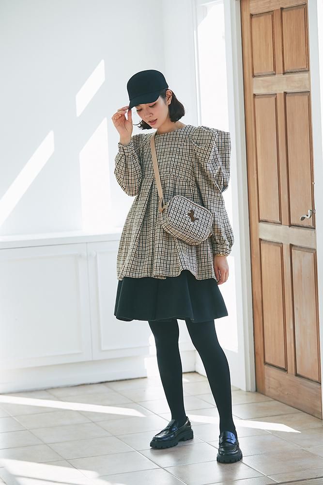 再入荷】チェックブラウス(ベージュ) - seventen 再入荷】チェックブラウス(ベージュ) - seventen