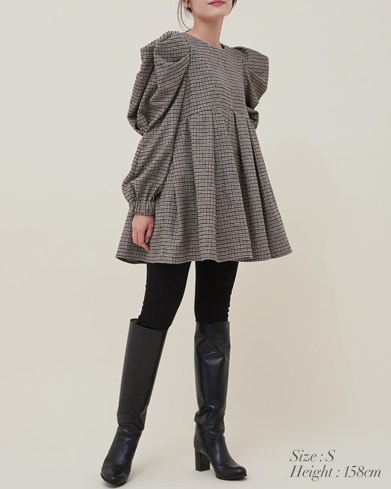 美しい 再入荷】チェックブラウス(ブラウン) - seventen トップス