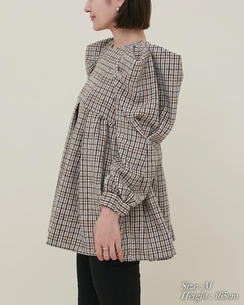 再入荷】チェックブラウス(ブラウン) - seventen 再入荷】チェックブラウス(ブラウン) - seventen