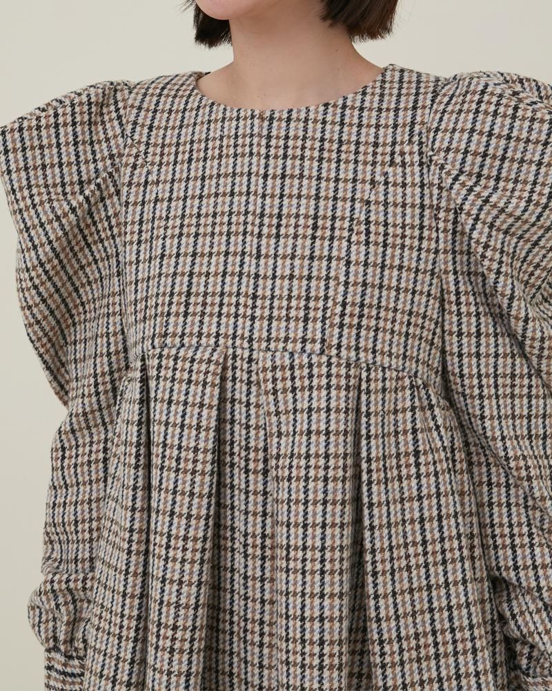 再入荷】チェックブラウス(ブラウン) - seventen 再入荷】チェックブラウス(ブラウン) - seventen