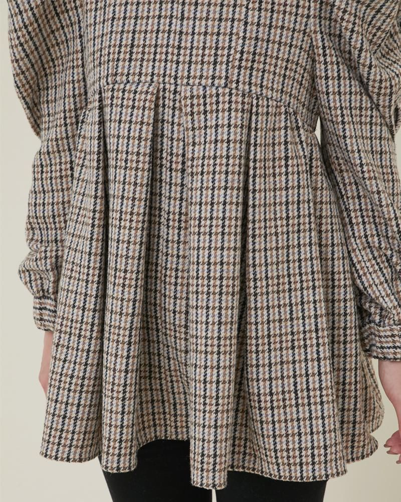 再入荷】チェックブラウス(ブラウン) - seventen 再入荷】チェックブラウス(ブラウン) - seventen