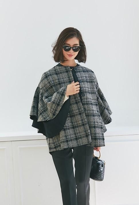 30%off】ラッフルスリーブリバーシブルコート(ブラック) - seventen 30%off】ラッフルスリーブリバーシブルコート(ブラック) - seventen
