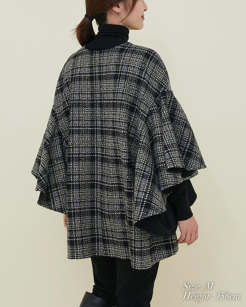 30%off】ラッフルスリーブリバーシブルコート(ブラック) - seventen 30%off】ラッフルスリーブリバーシブルコート(ブラック) - seventen