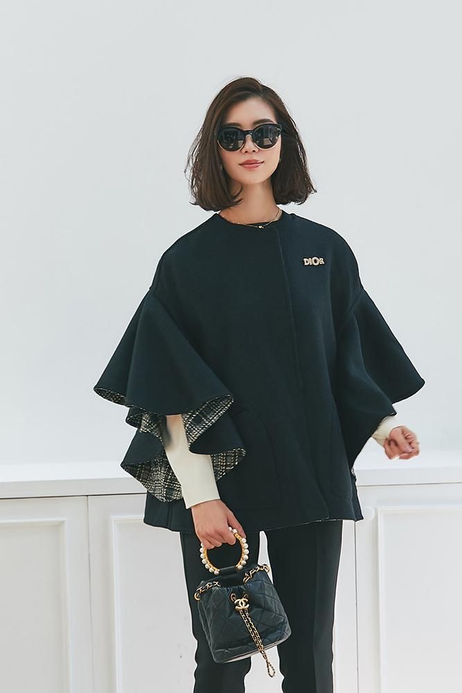 30%off】ラッフルスリーブリバーシブルコート(ブラック) - seventen 30%off】ラッフルスリーブリバーシブルコート(ブラック) - seventen