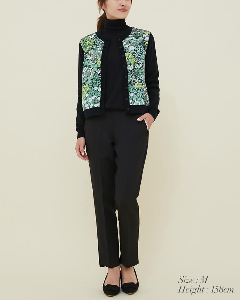 プリントカーディガン(ブラック) - seventen