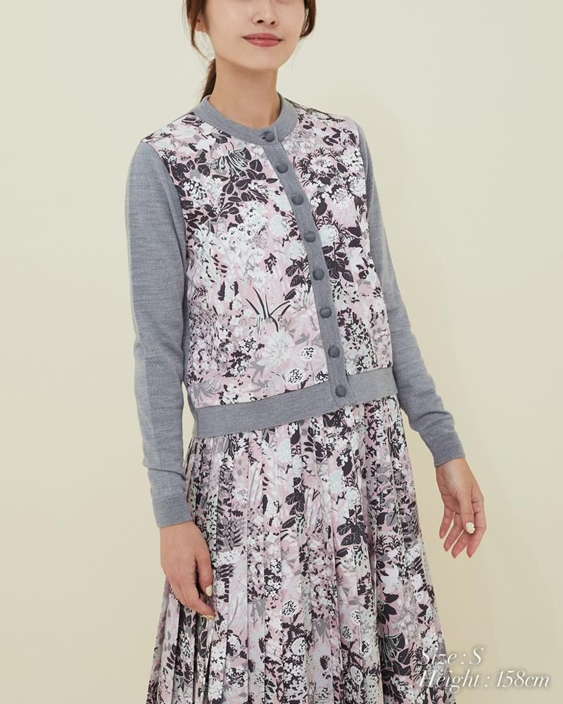 プリントカーディガン(ブラック) - seventen