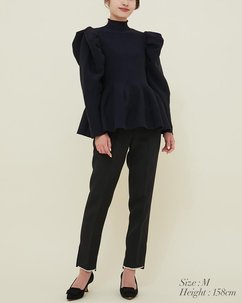 ペプラムパフニット(ネイビー) - seventen