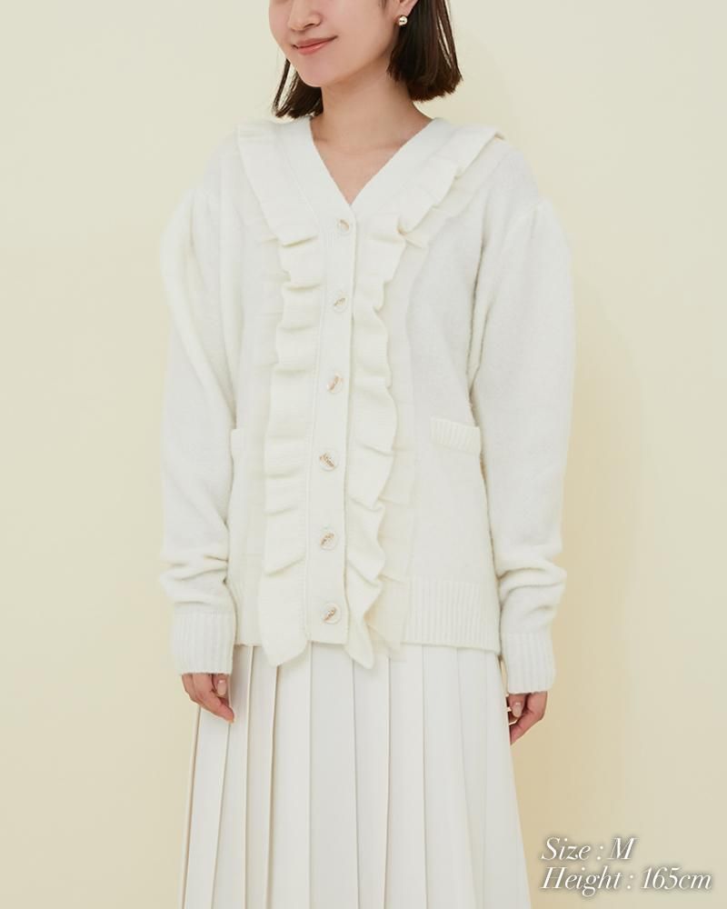 10%off】フリルオーガンジーカーディガン(ベージュ) - seventen 10%off】フリルオーガンジーカーディガン(ベージュ) - seventen