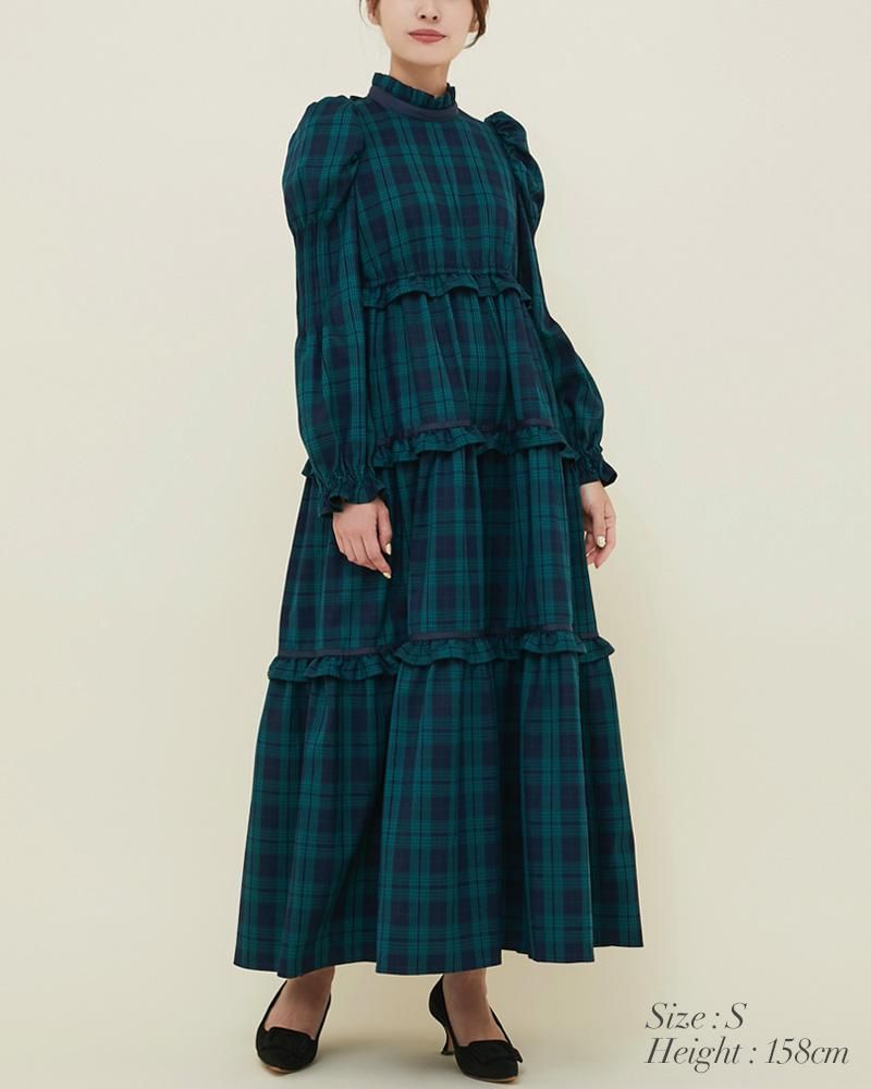10%off】タータンチェックワンピース(グリーン) - seventen 10%off】タータンチェックワンピース(グリーン) - seventen