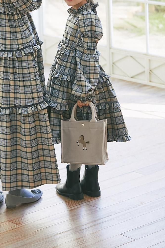30％off】KIDSタータンチェックワンピース(ベージュ) - seventen