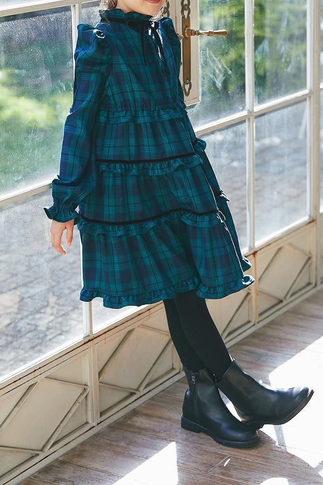 30％off】KIDSタータンチェックワンピース(グリーン) - seventen