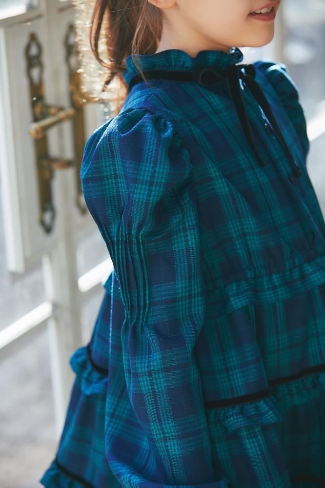 30%off】KIDSタータンチェックワンピース(グリーン) - seventen 30%off】KIDSタータンチェックワンピース(グリーン) - seventen