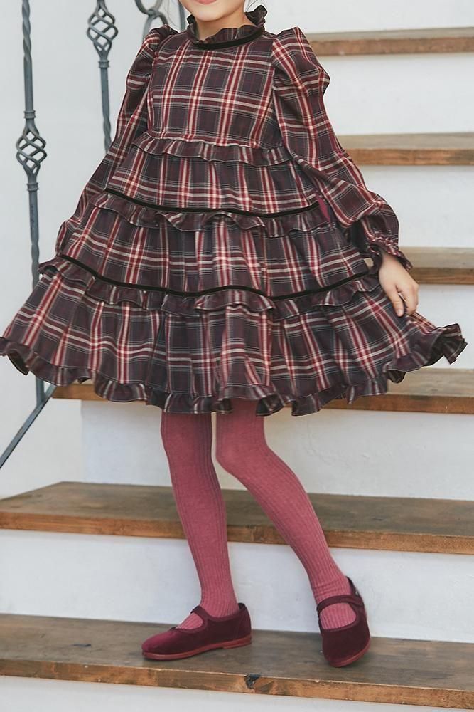 希少✨ピンクハウス　パーカーワンピース　フード　いちごワッペン　タータンチェック ネームワッペンいっぱいフード付きニットカーディガン｜ピンク