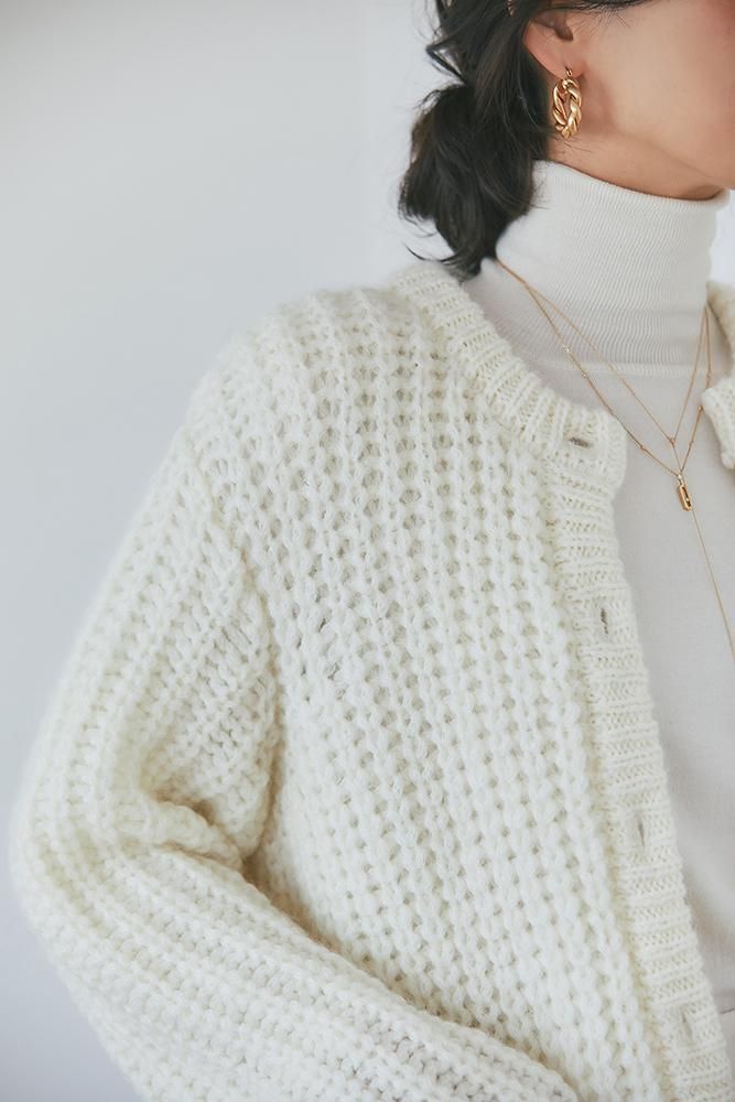 Short length mohair knit （White）ショート丈モヘアニット（ホワイ