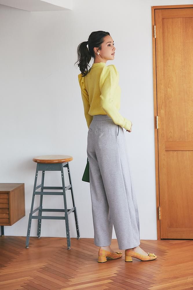 20％off】ハイウエストツータックパンツ(グレー) - seventen