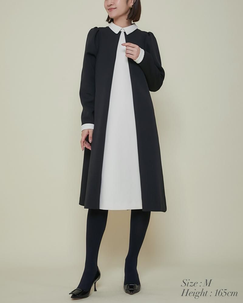 再入荷】フロントタックボウタイワンピース(ブラック) - seventen