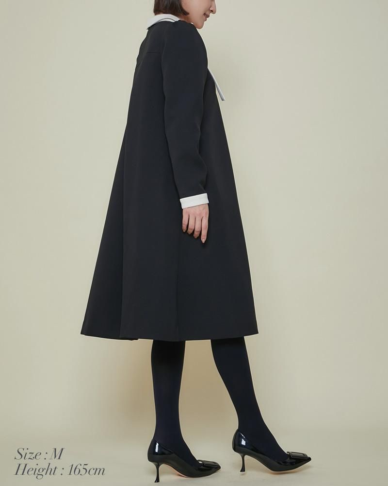 再入荷】フロントタックボウタイワンピース(ブラック) - seventen 再入荷】フロントタックボウタイワンピース(ブラック) - seventen