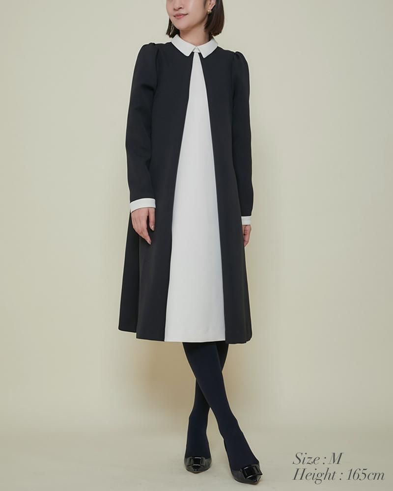 再入荷】フロントタックボウタイワンピース(オフホワイト 再入荷】フロントタックボウタイワンピース(オフホワイト