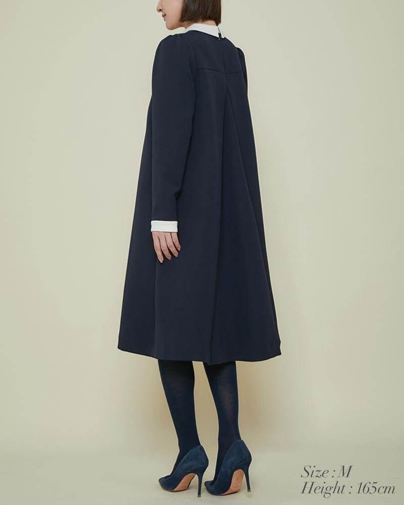再入荷】フロントタックボウタイワンピース(ネイビー) - seventen 再入荷】フロントタックボウタイワンピース(ネイビー) - seventen