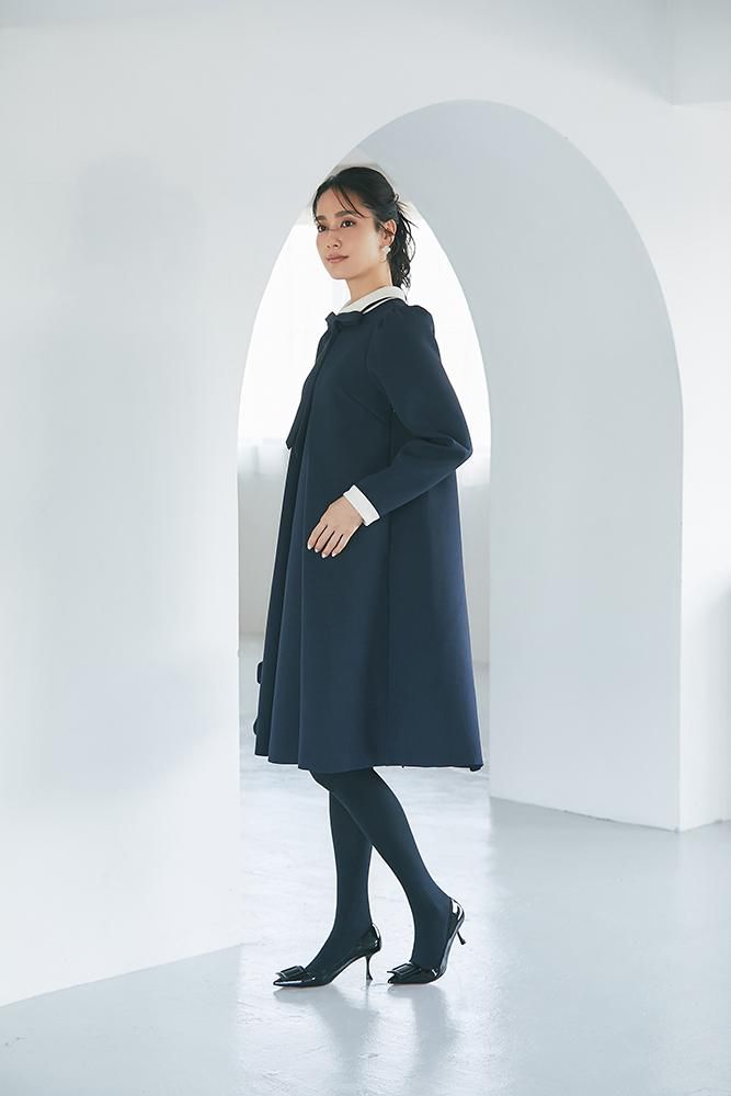 再入荷】フロントタックボウタイワンピース(ネイビー) - seventen 再入荷】フロントタックボウタイワンピース(ネイビー) - seventen