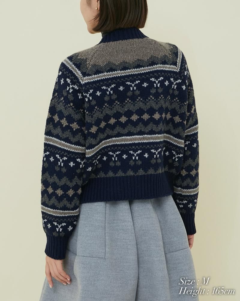 SEVEN TEN セブンテン チェリージャガードカーディガンシェルS チェリージャガードカーディガン(シェル) - seventen