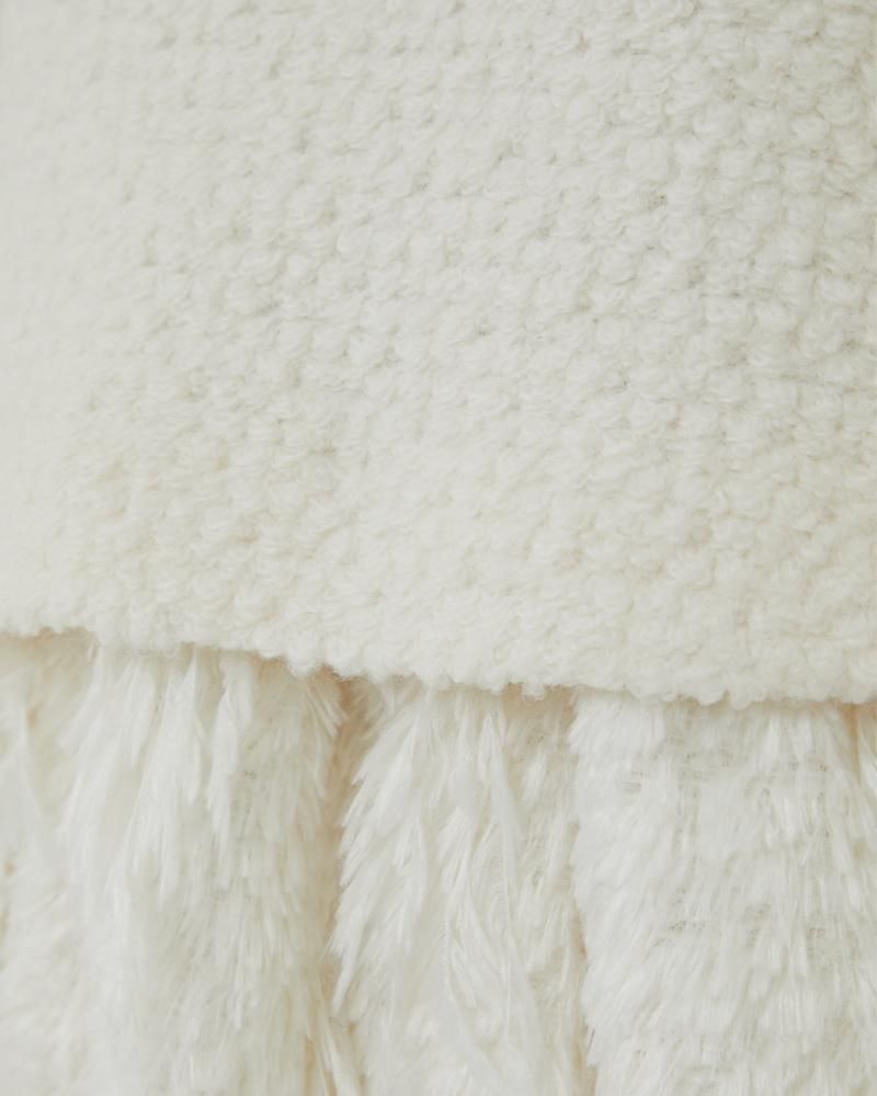 SEVEN TEN セブンテン フェザーヤーンレイヤードウールトップス グレー