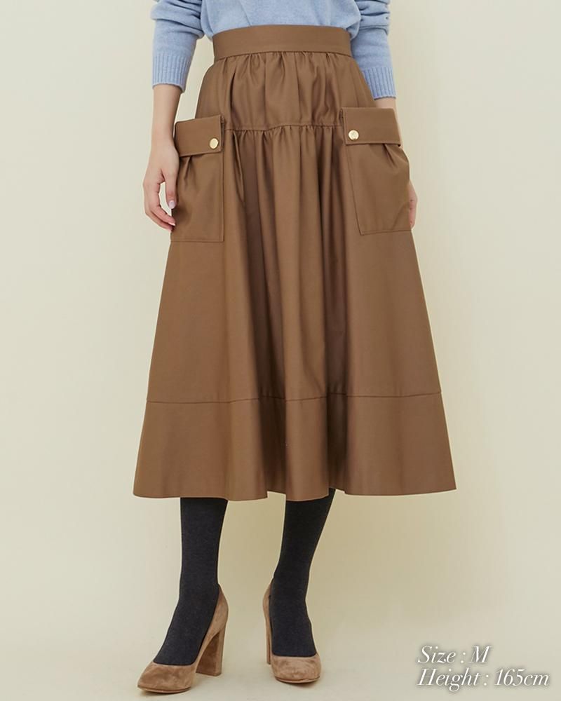 人気商品 30％off】ミリタリーフレアスカート(チノベージュ) seventen - スカート