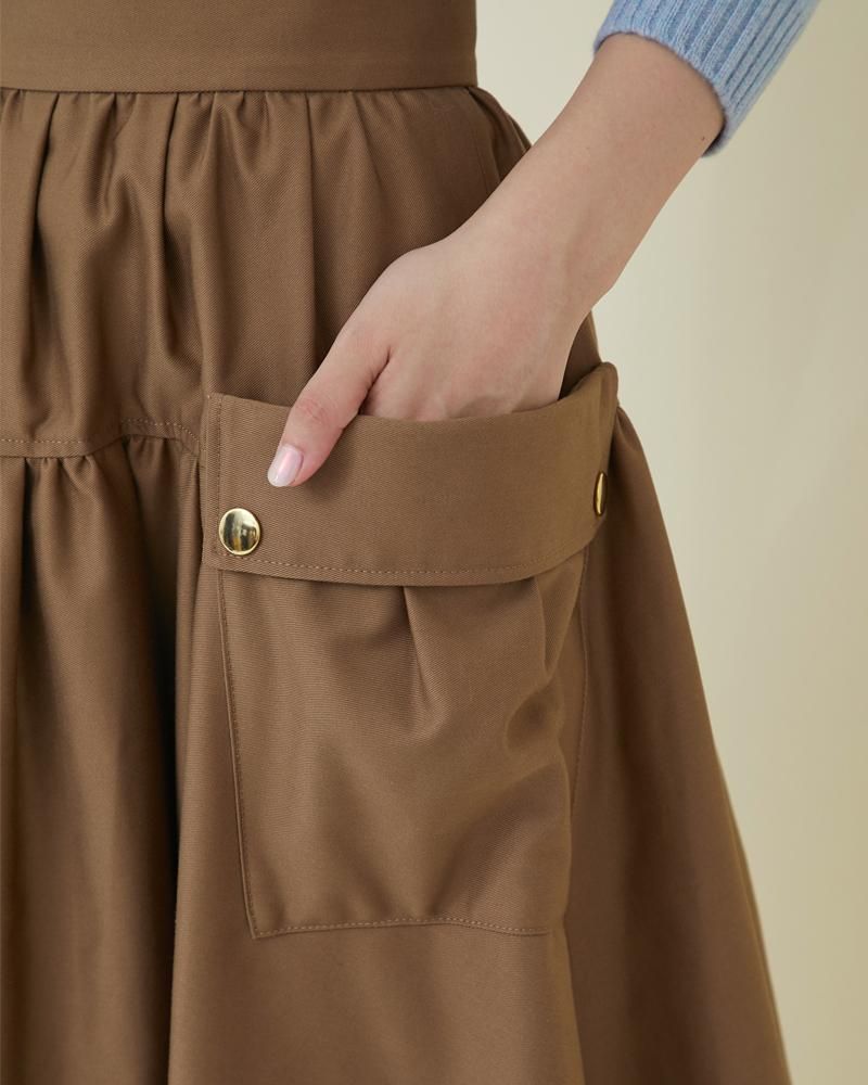 30％off】ミリタリーフレアスカート(チノベージュ) - seventen