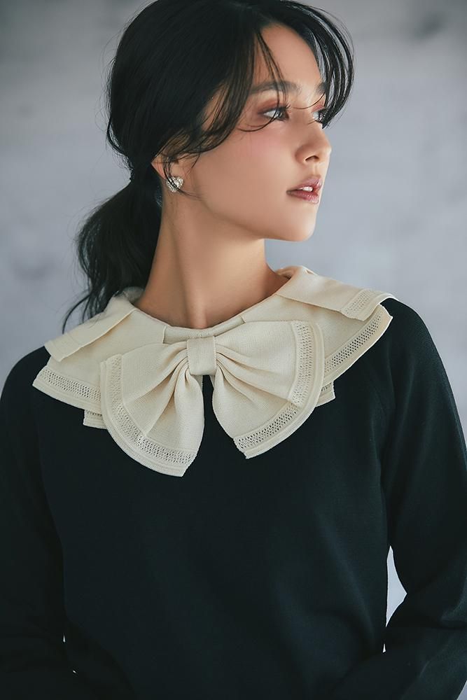 ◾️極美品　セブンテン　seventen　ラッフルタフタニット　ネイビー　フリル ◾️極美品 セブンテン seventen ラッフルタフタニット ネイビー