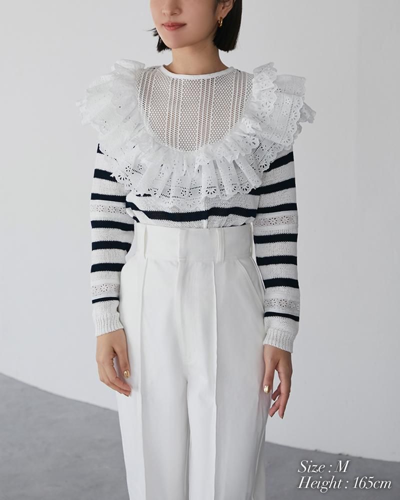即日发送 Bibiy FLORENTINA FRILL KNITフリル長袖ニット - メルカリ